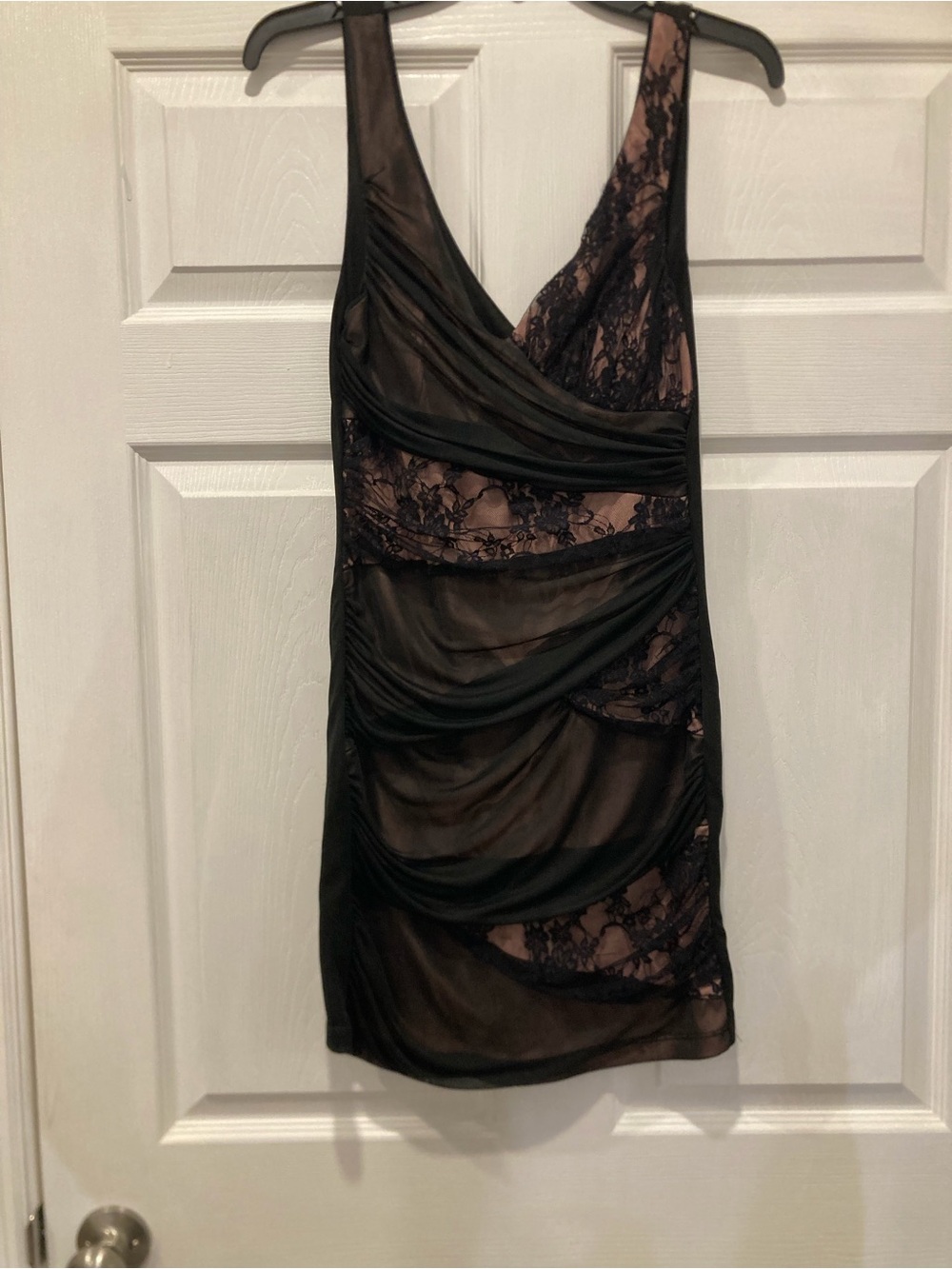 Trixxi Black Lace Overlay Dress